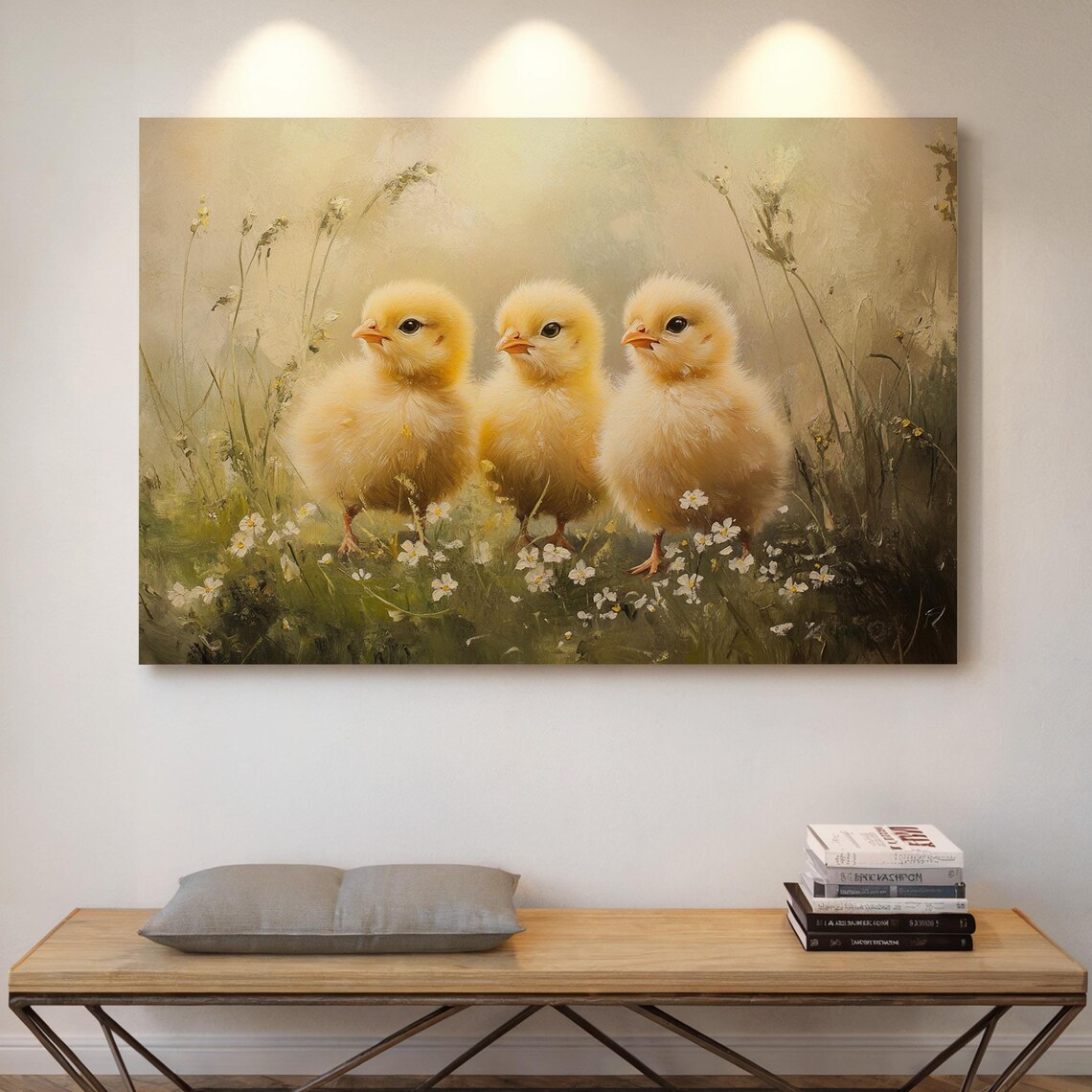 Adorable Trio Of Fluffy Yellow Chicks Art Print