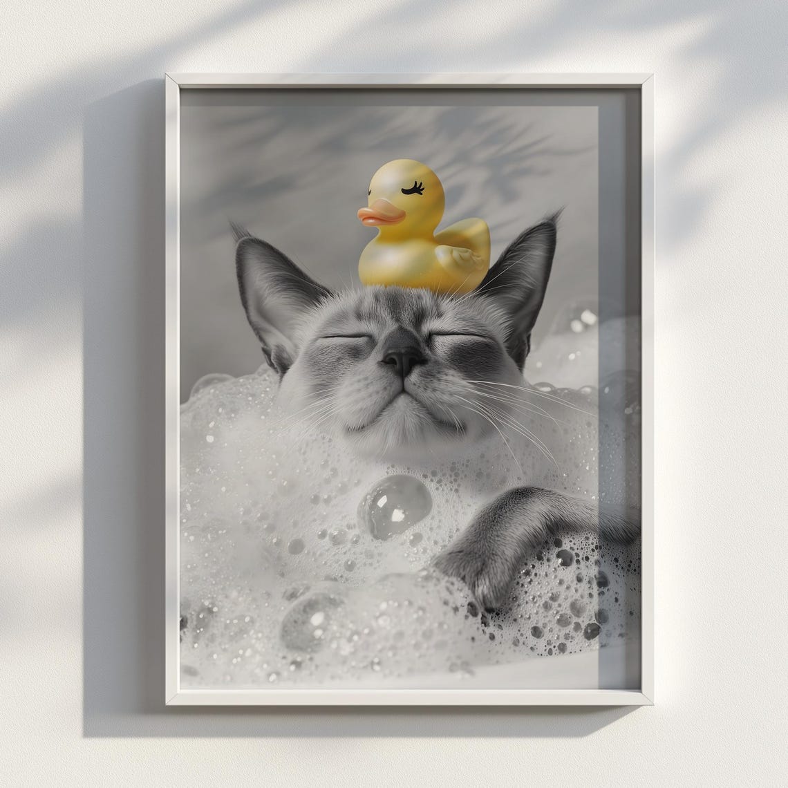 Tonkinese Cat Bubble Bath Rubber Duck Funny Kitten Cute Bath Poster
