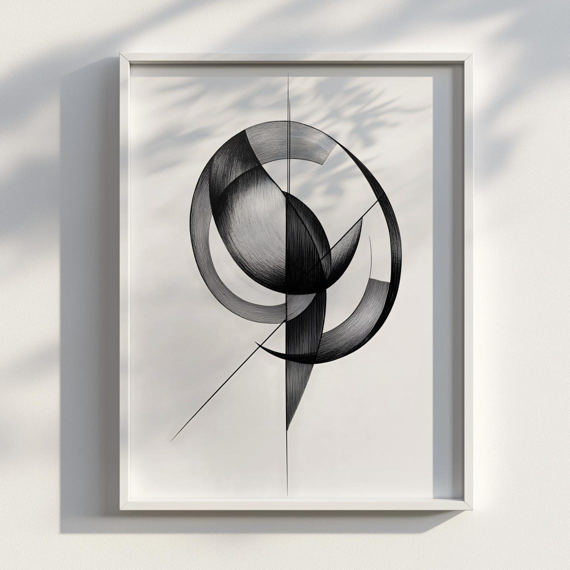 Formcut Minimal Abstract Geometric Circle Ink Drawing Wall Art