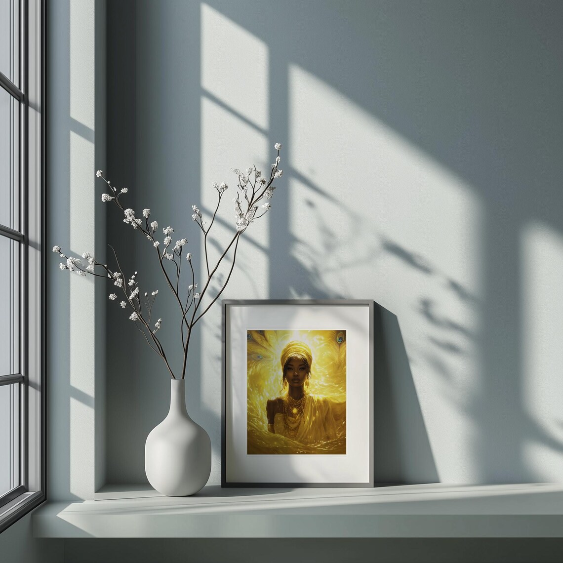 Oshun Golden Goddess of Love Yoruba Orisha Peacock Art Poster - Image 5