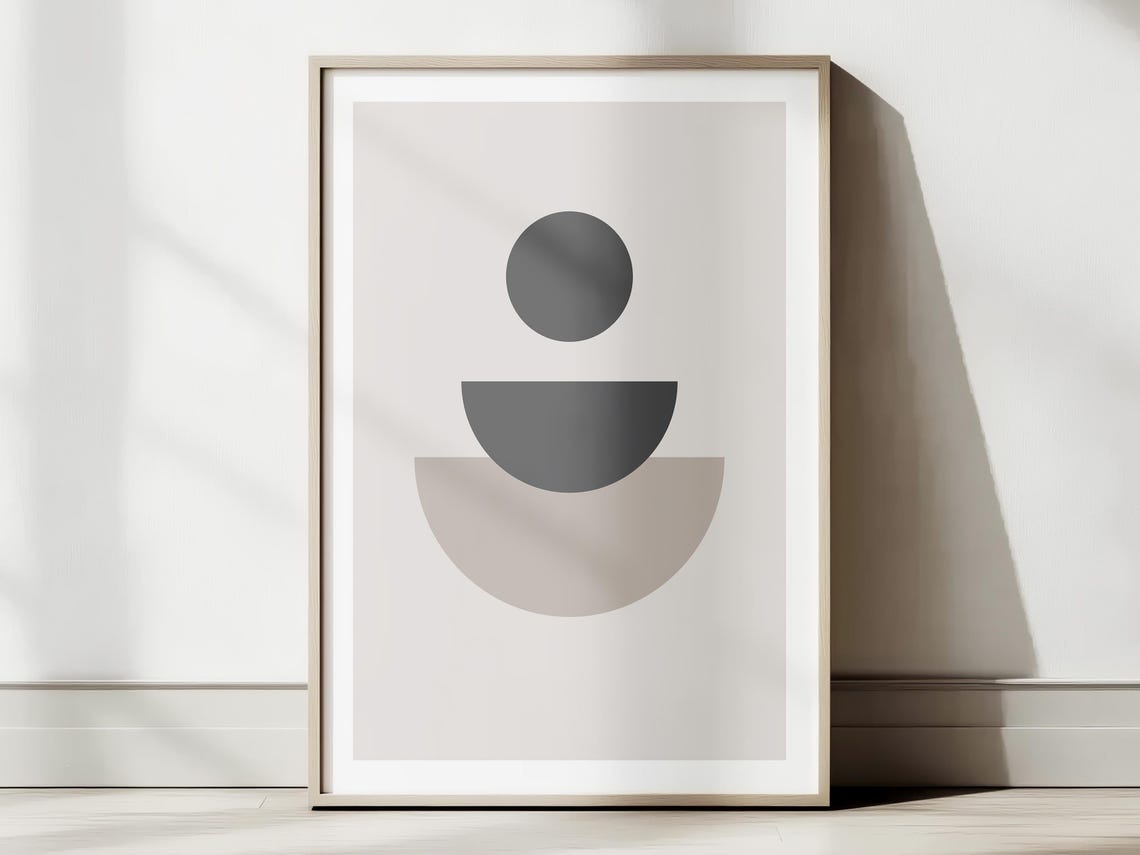 Geometric Shapes Wall Art Print Modern Mid Century Abstract Home Decor Poster