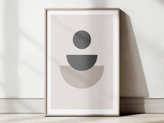 Geometric Shapes Wall Art Print Modern Mid Century Abstract Home Decor Poster