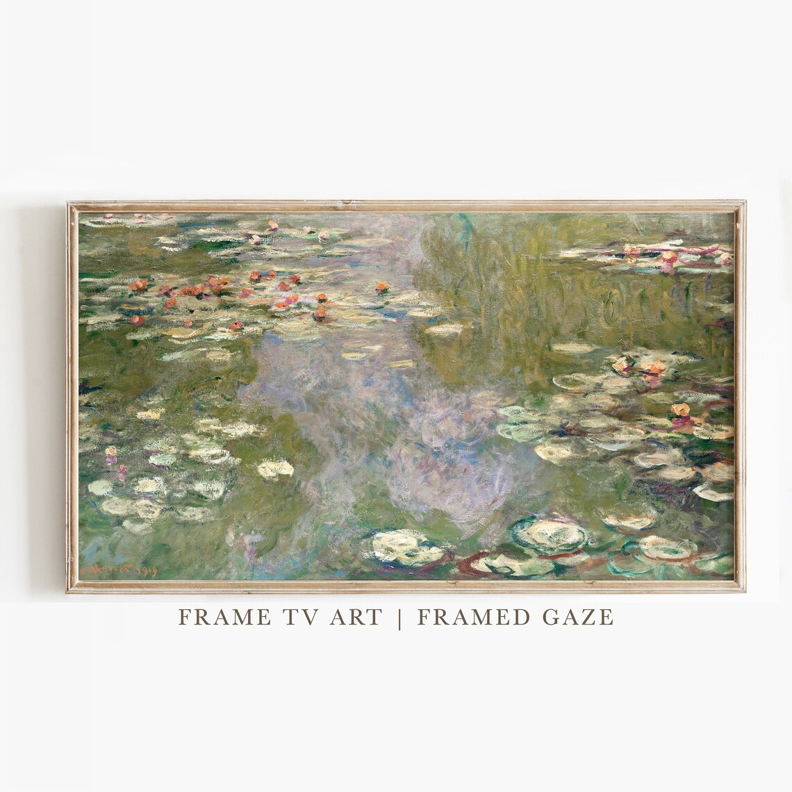 Monet Water Lilies Vintage Wall Art Print