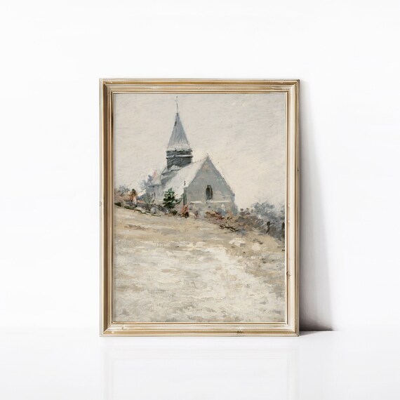 Church Painting Church Wall Art Wall Art Vintage Home Decor Print Wall Art
