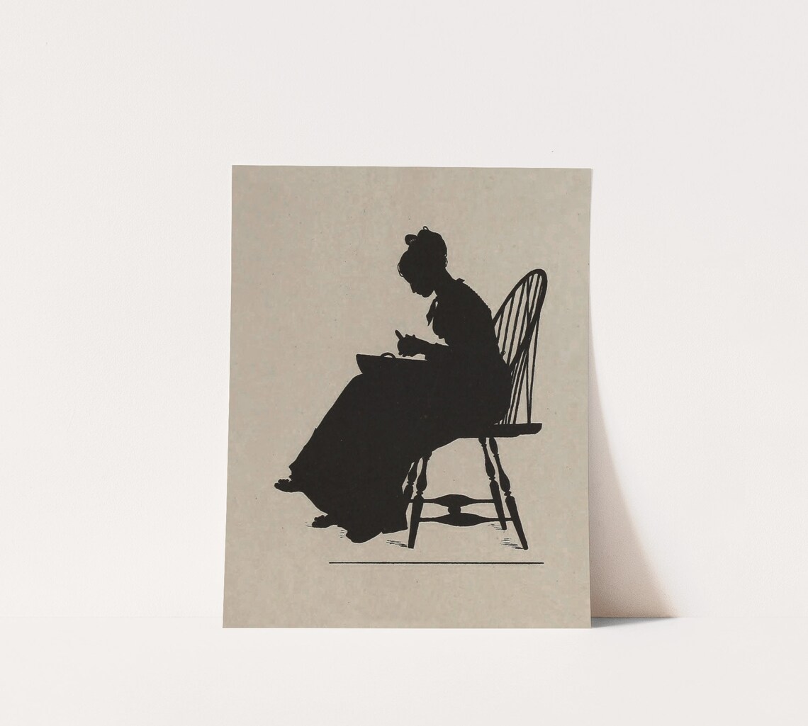 Vintage Silhouette Art Print, Victorian Style - Image 2