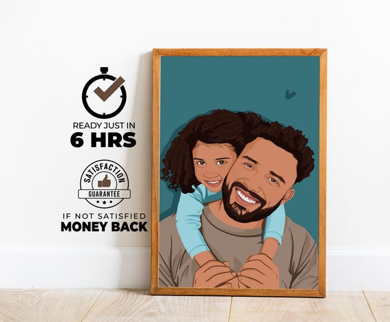 Personalized Fathers Day Gift Custom Dad Portrait Meaningful Artwork Wall Art Fathers Day Lovely Gift Dad