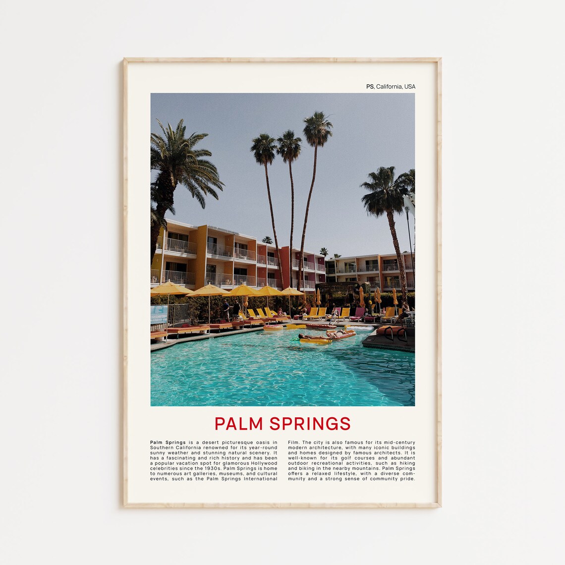 Palm Springs California Poolside Palm Trees Film Photo Poster
