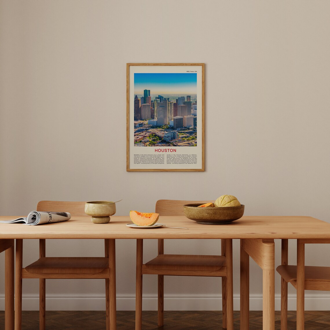 Houston Texas Downtown Skyline Aerial View Photo Travel Poster - Image 4