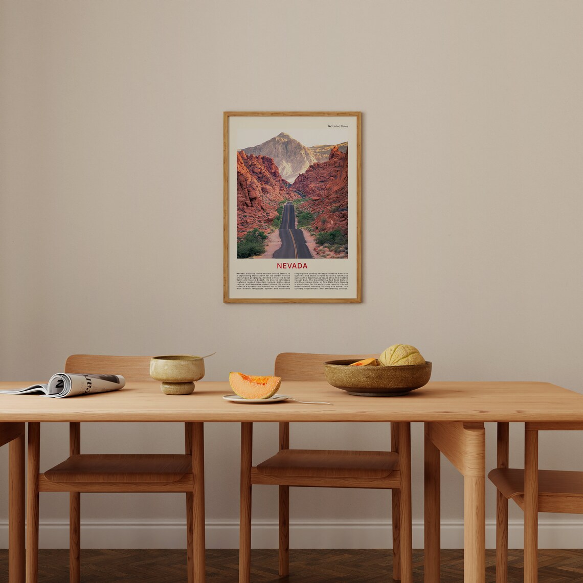 Nevada Red Rock Canyon Desert Highway Scenic Road Trip Poster - Image 4