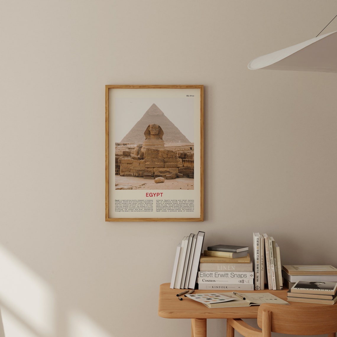 Great Sphinx Before The Pyramid Of Giza Egypt Landmark Travel Poster - Image 2