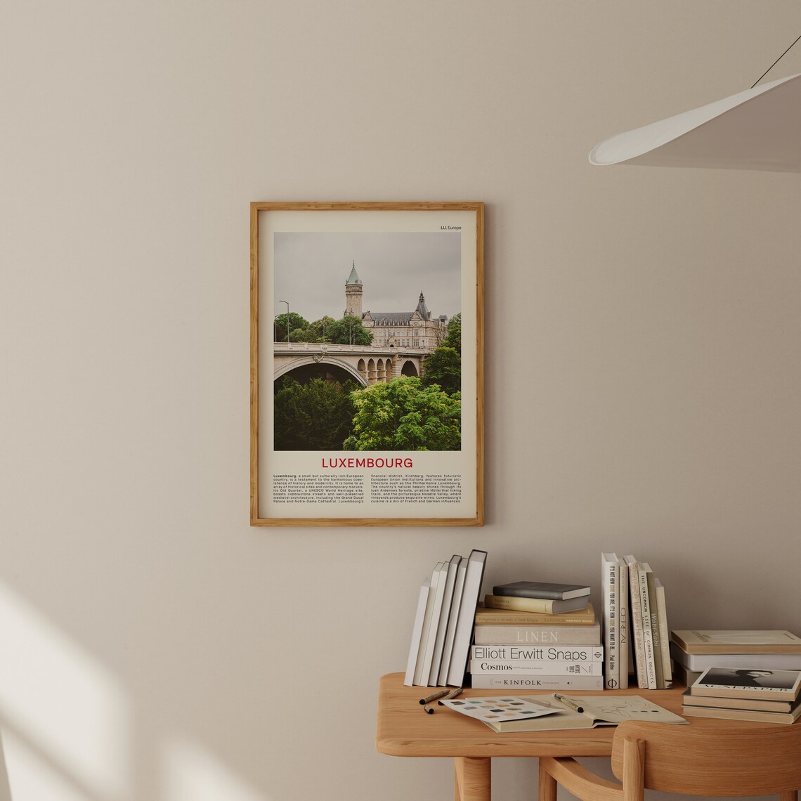 Luxembourg City Old Bridge Over Green Valley Europe Travel Poster - Image 2
