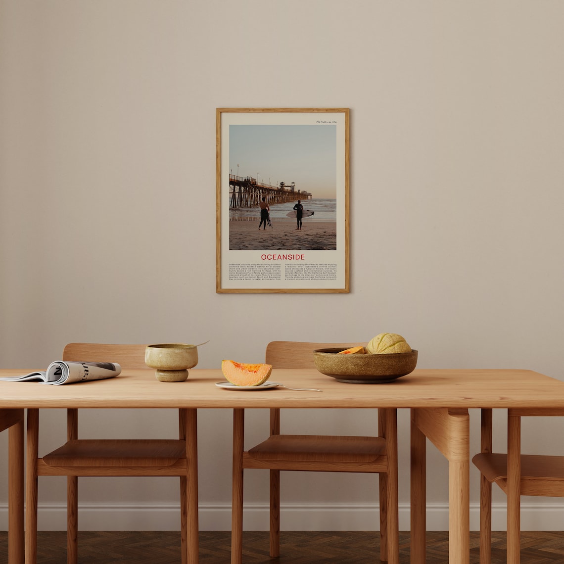 Oceanside Pier With Surfers On The Beach California Travel Poster - Image 4