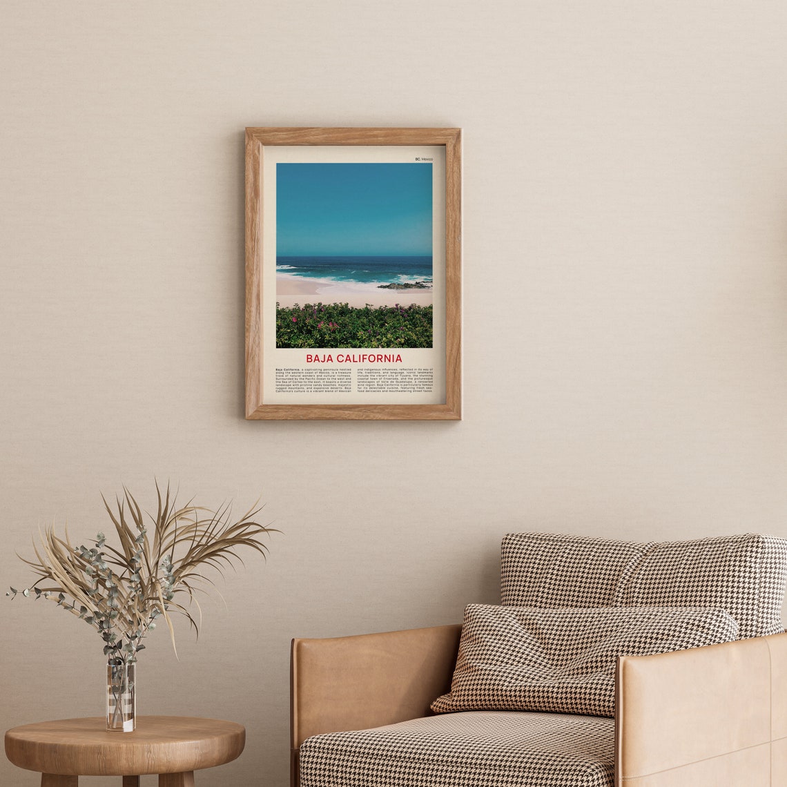Baja California Mexico Sandy Beach Waves Flowers Photo Poster - Image 4
