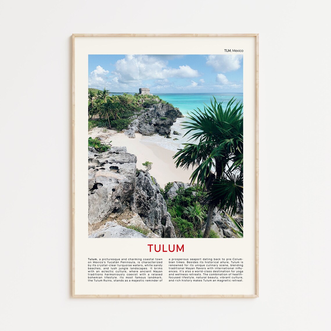 Tulum Mexico Caribbean Beach Mayan Ruins Film Photo Travel Poster