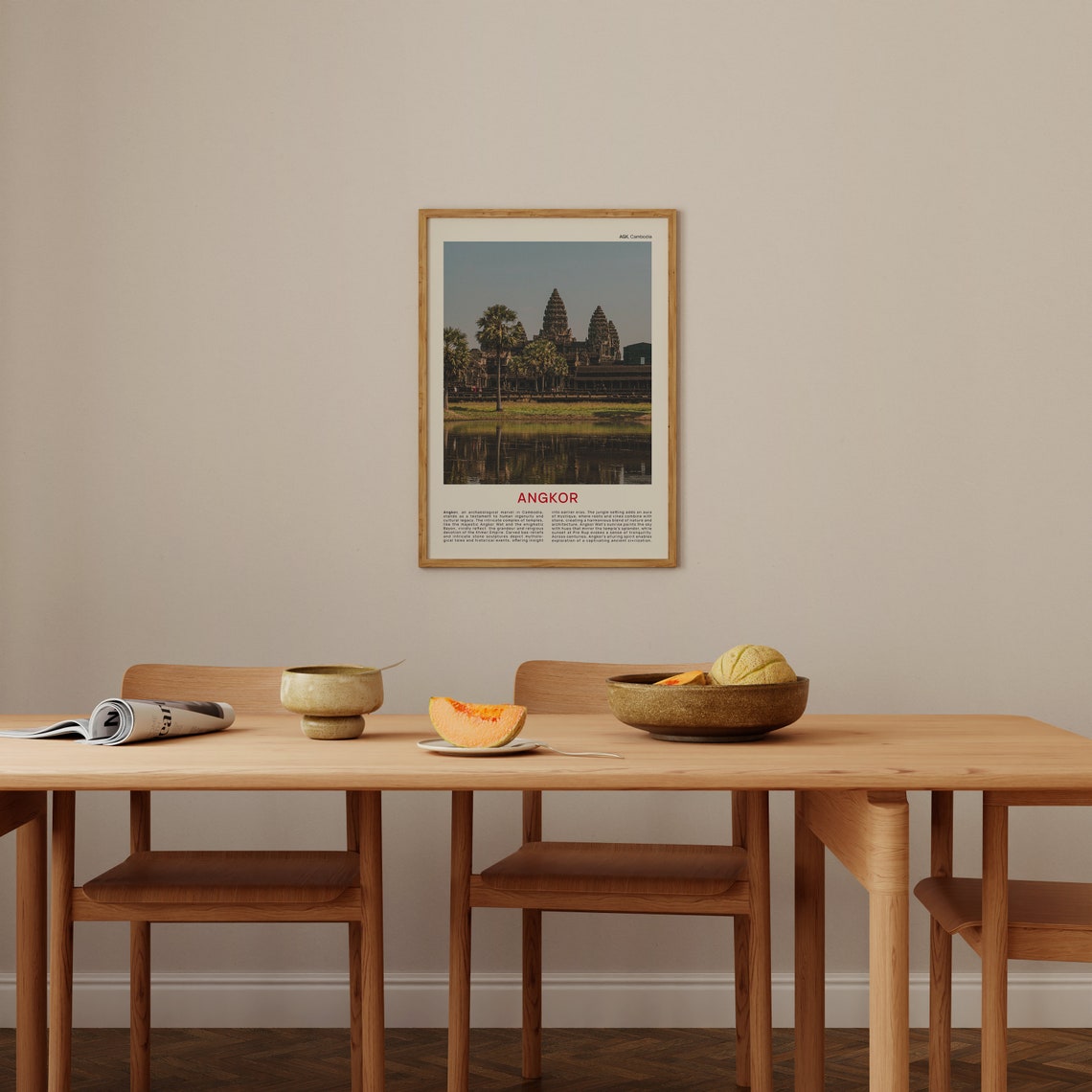Minimalist Angkor Travel Photo Poster Featuring Angkor Wat Reflected - Image 4