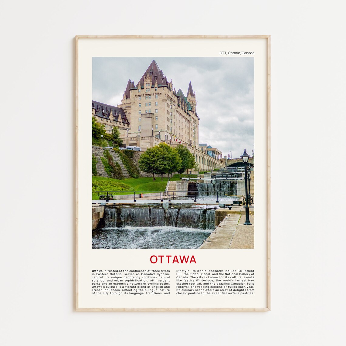 Ottawa Canada Fairmont Chateau Rideau Canal Film Photo Poster