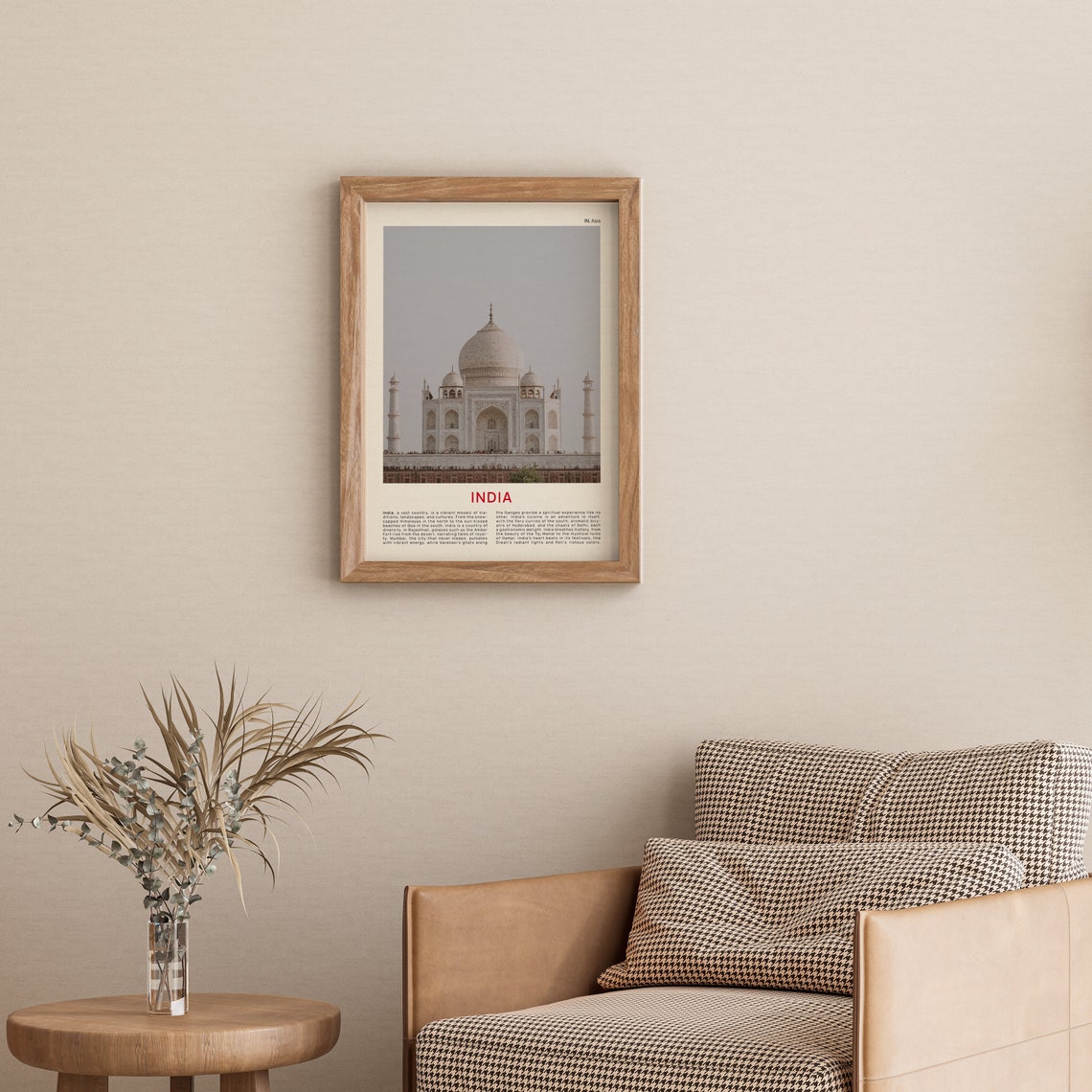 Minimalist India Travel Photo Poster Featuring the Taj Mahal - Image 3