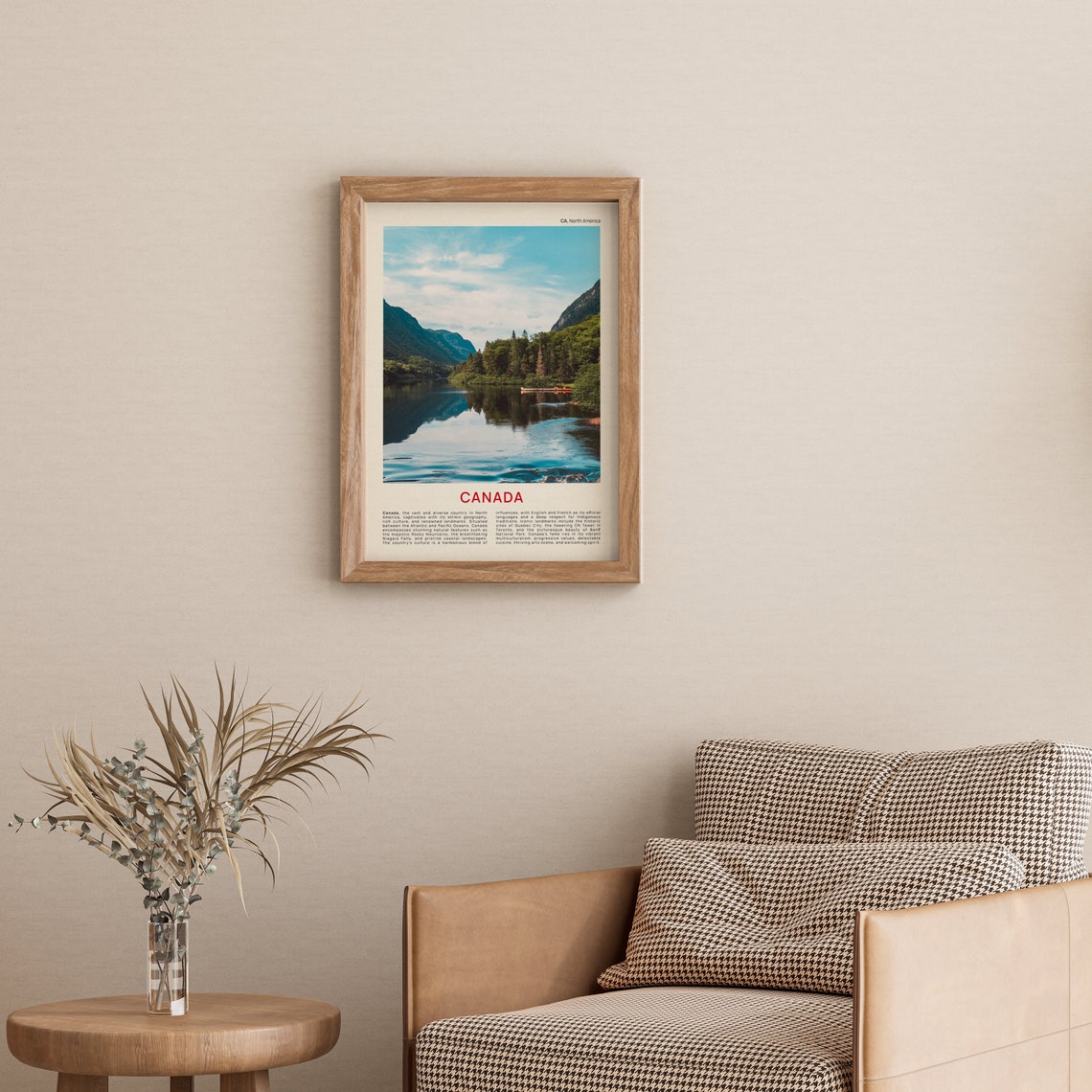 Canada Mountain Lake Mirror Reflection Forest Scenery Photo Poster - Image 4