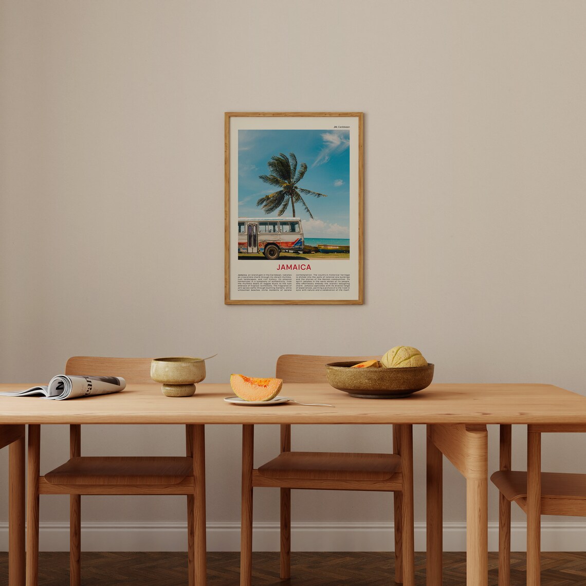 Jamaica Beach Bus Palm Tree Caribbean Film Photo Travel Poster - Image 4