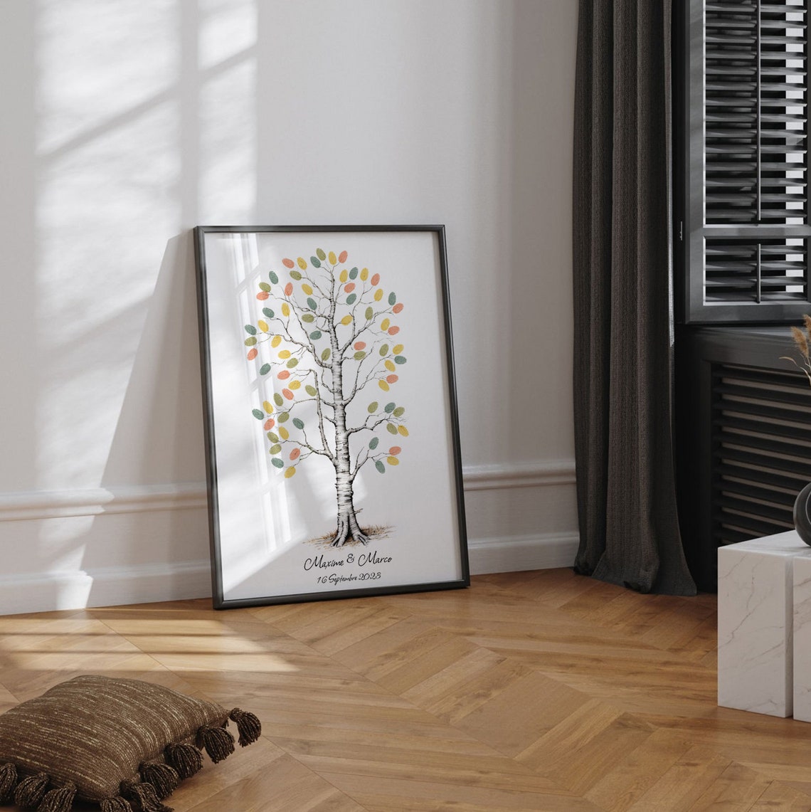 Tree Of Love Guest Book Guest Book Wedding Fingerprint Tree Customizable Guest Book Memorable Guestbook - Image 2