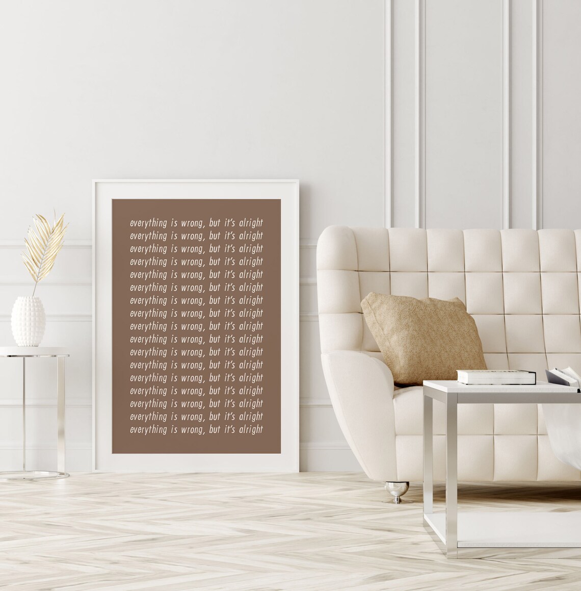 Everything Is Wrong But Its Alright Art Living Room Poster Print Trendy Wall Art Typography Home Decor Instant - Image 4