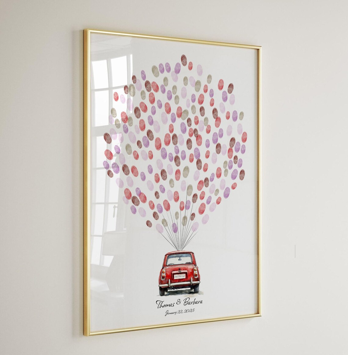 Red Car Wedding Fingerprint Guest Book - Image 4