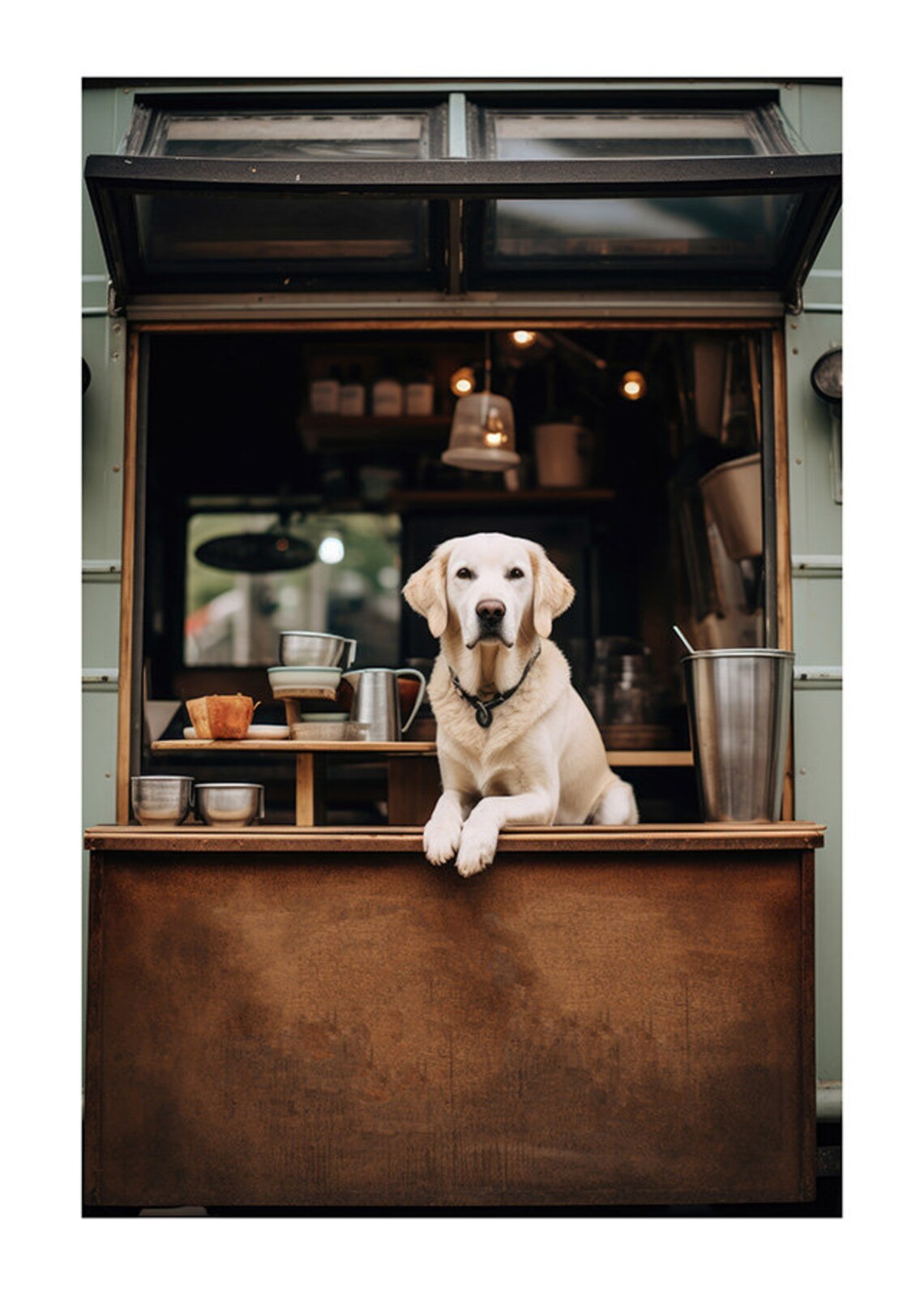 Golden Retriever Food Truck, Playful Kitchen Decor - Image 2