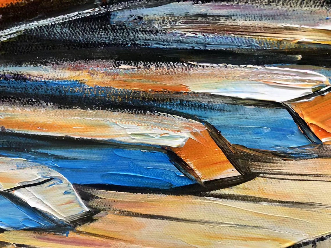 Abstract Colorful Piano Keyboard Musical Notes Palette Knife Poster - Image 2