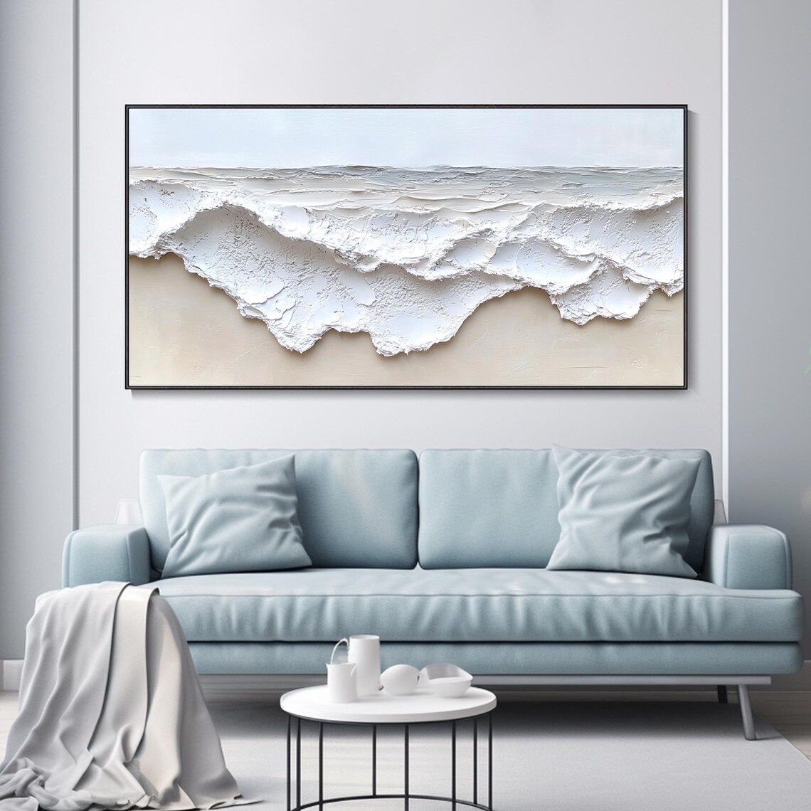 3D Wave Frame Seascape Abstract Oil Painting - Image 2