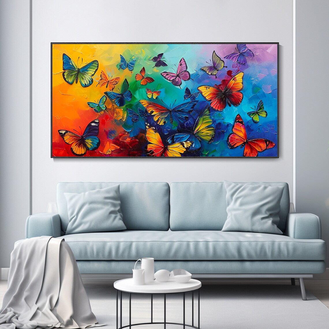 Abstract Butterfly Boho Living Room Wall Art Print - Image 2
