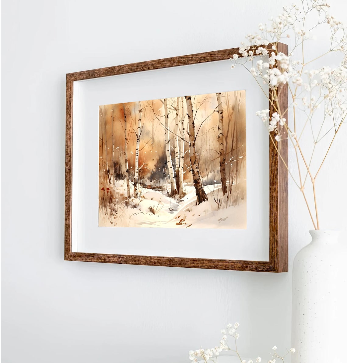 Winter Forest Watercolor Art Print, Snowy Forest - Image 4