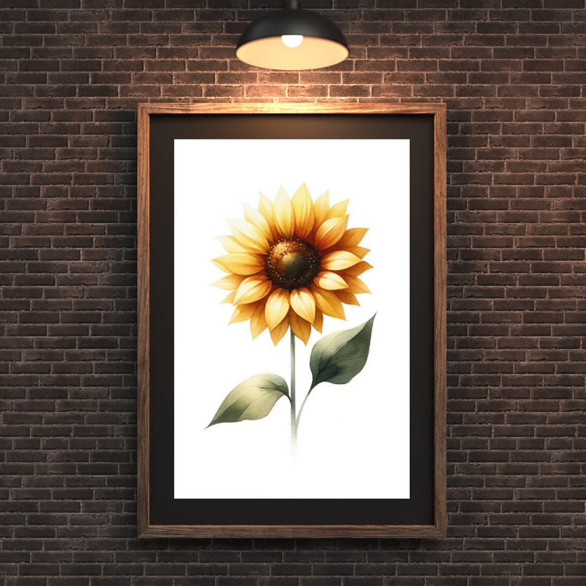 Golden Sunflower Bloom Warm Watercolor Radiant Floral Poster