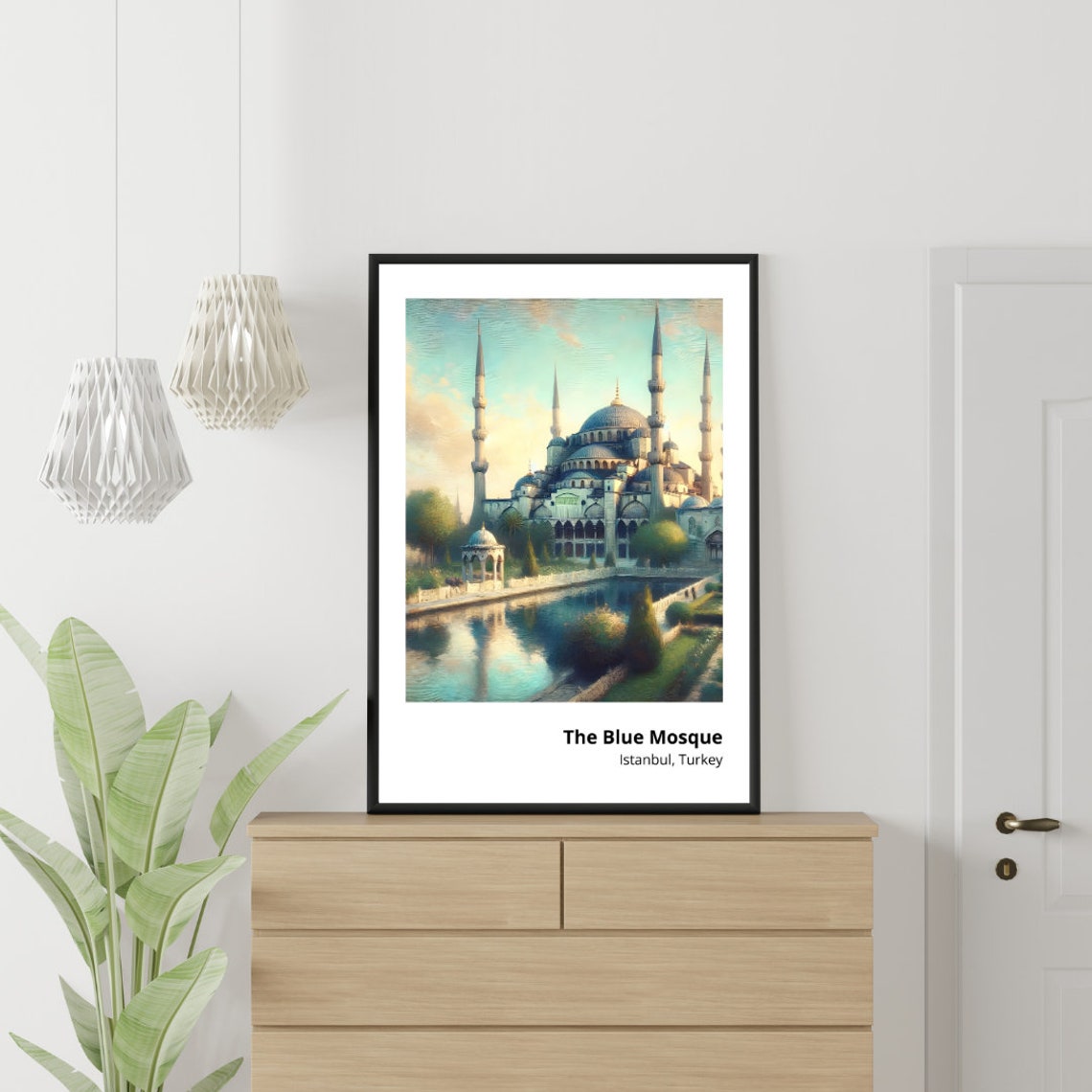 Blue Mosque Istanbul Turkey Ottoman Domes Minarets Serene View Poster - Image 2