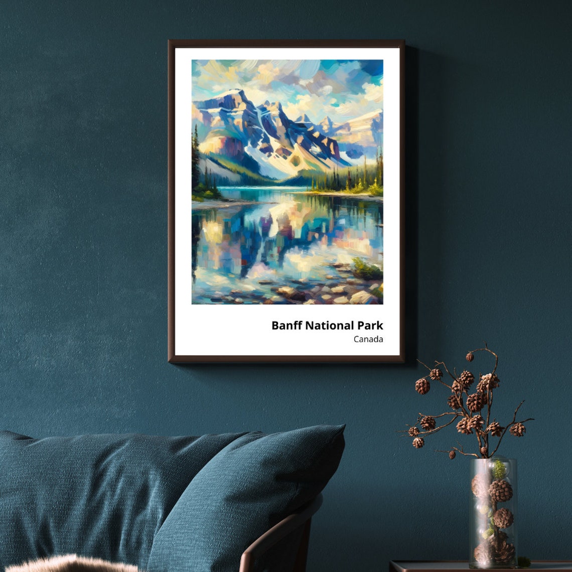 Banff National Park Canada Rockies Lake Mountain Reflection Poster