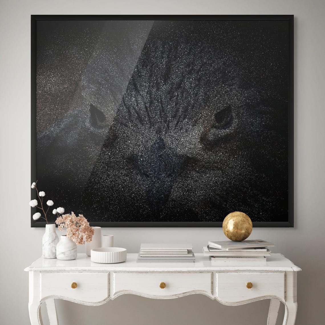 Bush Stone Curlew Bird Head in Silver Particle Wildlife Poster