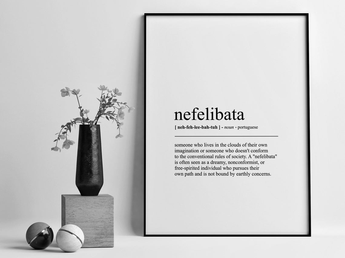 Nefelibata Portuguese Word Definition Minimalist Dictionary Poster - Image 2