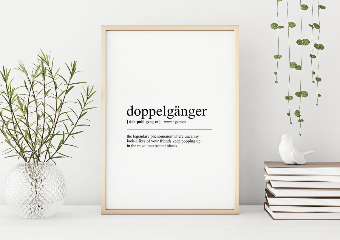 Doppelganger German Word Definition Uncanny Look Alikes Funny Poster - Image 2