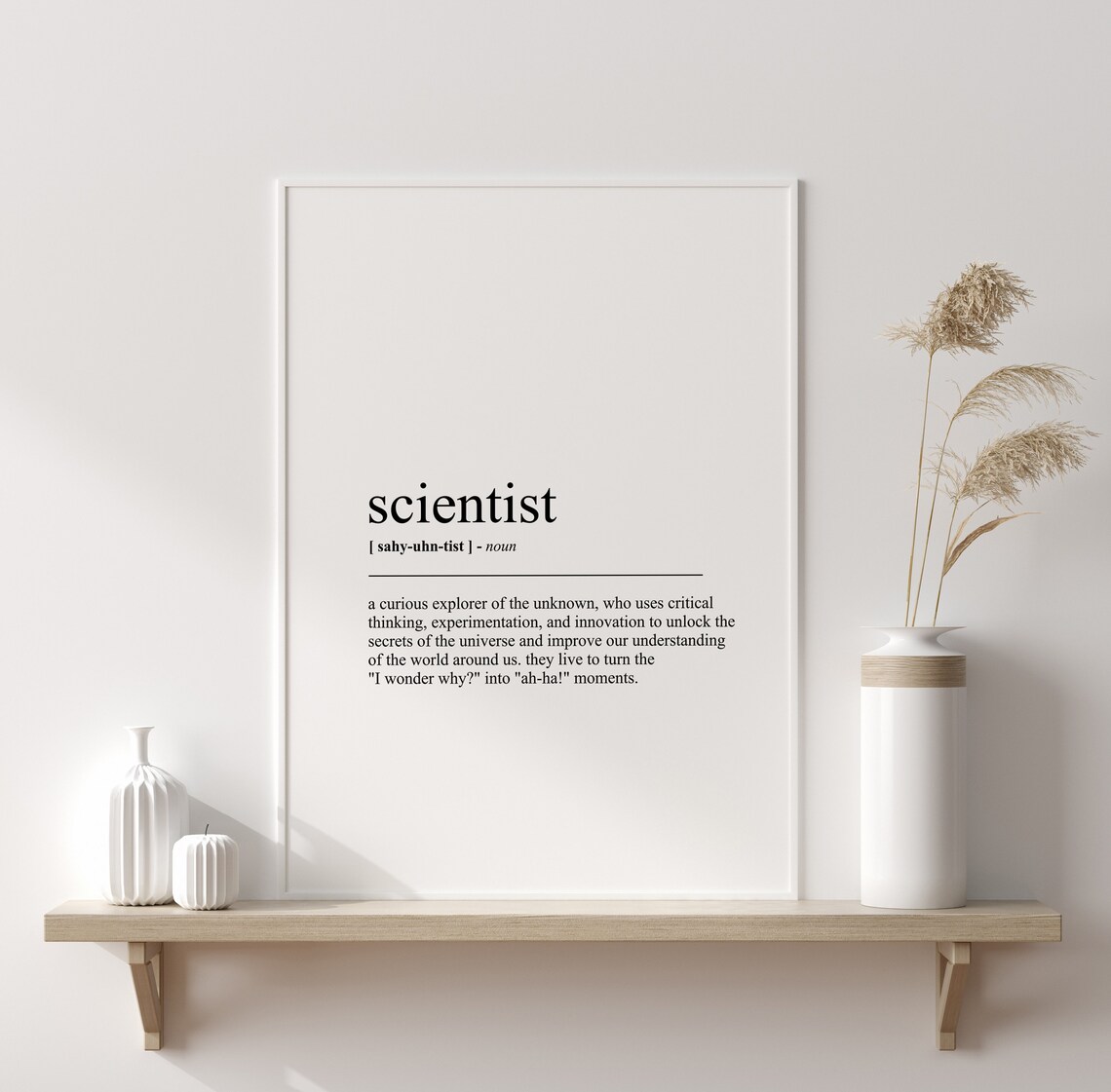 Scientist Definition Funny Minimalist Wall Art Print - Image 3