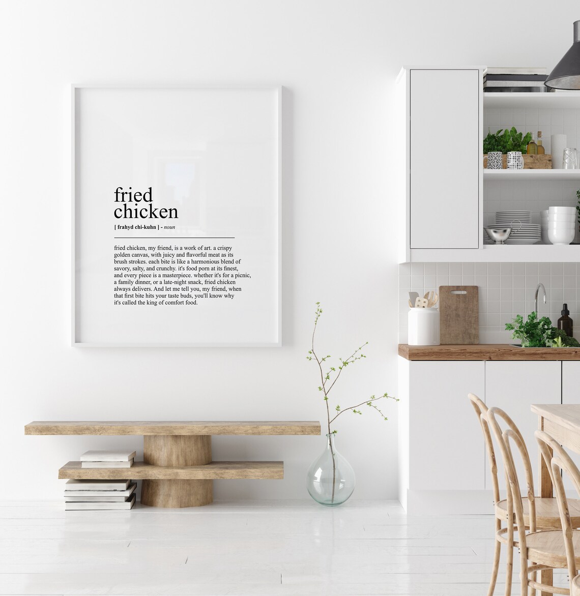 Fried Chicken Definition Funny Kitchen Wall Art - Image 3