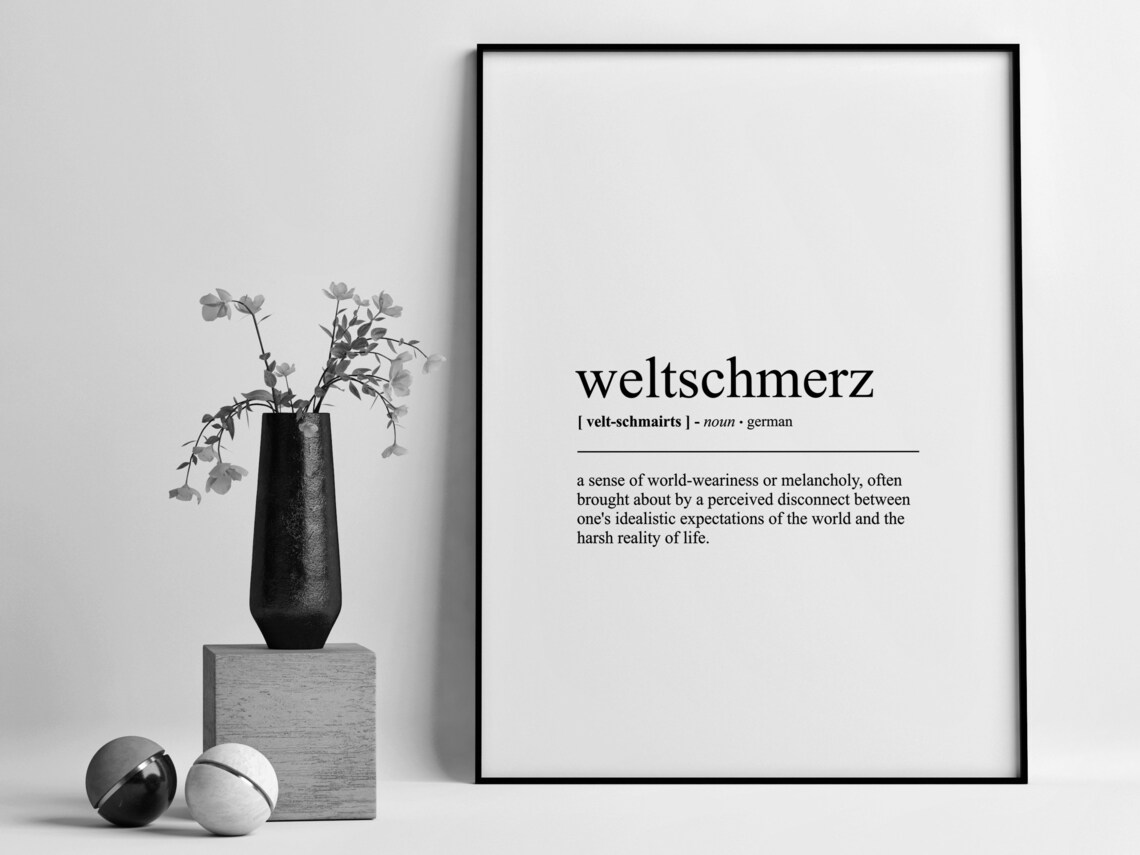 Weltschmerz Definition, German Words Poster - Image 2