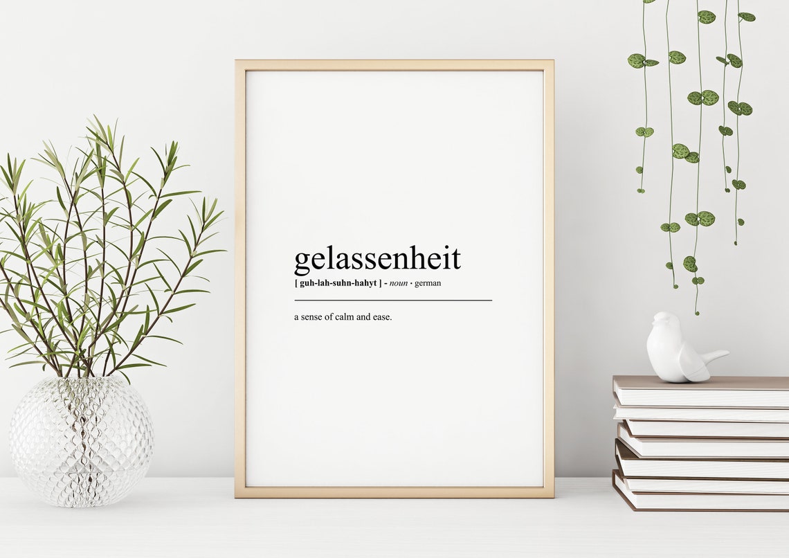 Gelassenheit Definition German Word Art Dictionary Meaning Wall Poster - Image 3