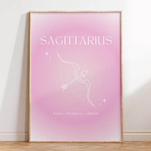 Sagittarius Print Instant Poster Gradient Sagittarius Poster Sagittarius Zodiac Wall Art Zodiac Poster Star Sign Print