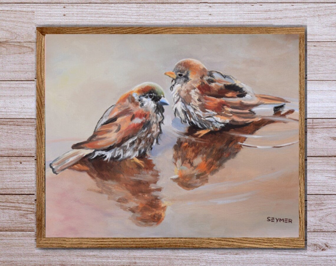 Sparrow Vintage Farmhouse Bird Art Print, Country House - Image 6