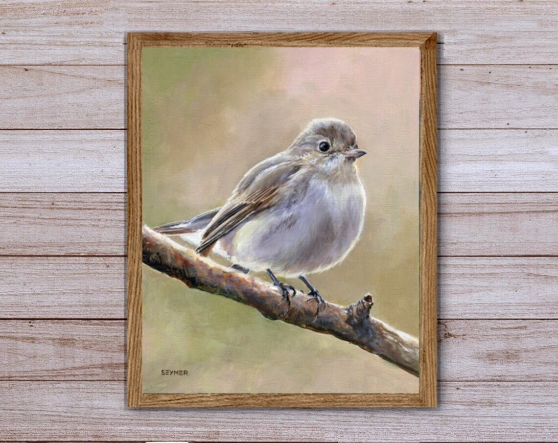 Gray Flycatcher Bird, Vintage Farmhouse Art Print - Image 4