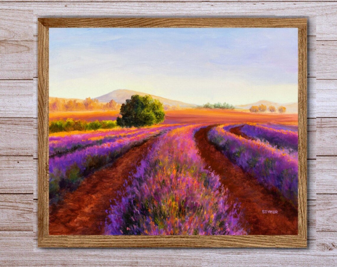 Lavender Fields in Provence, French Landscape Art Print - Image 4