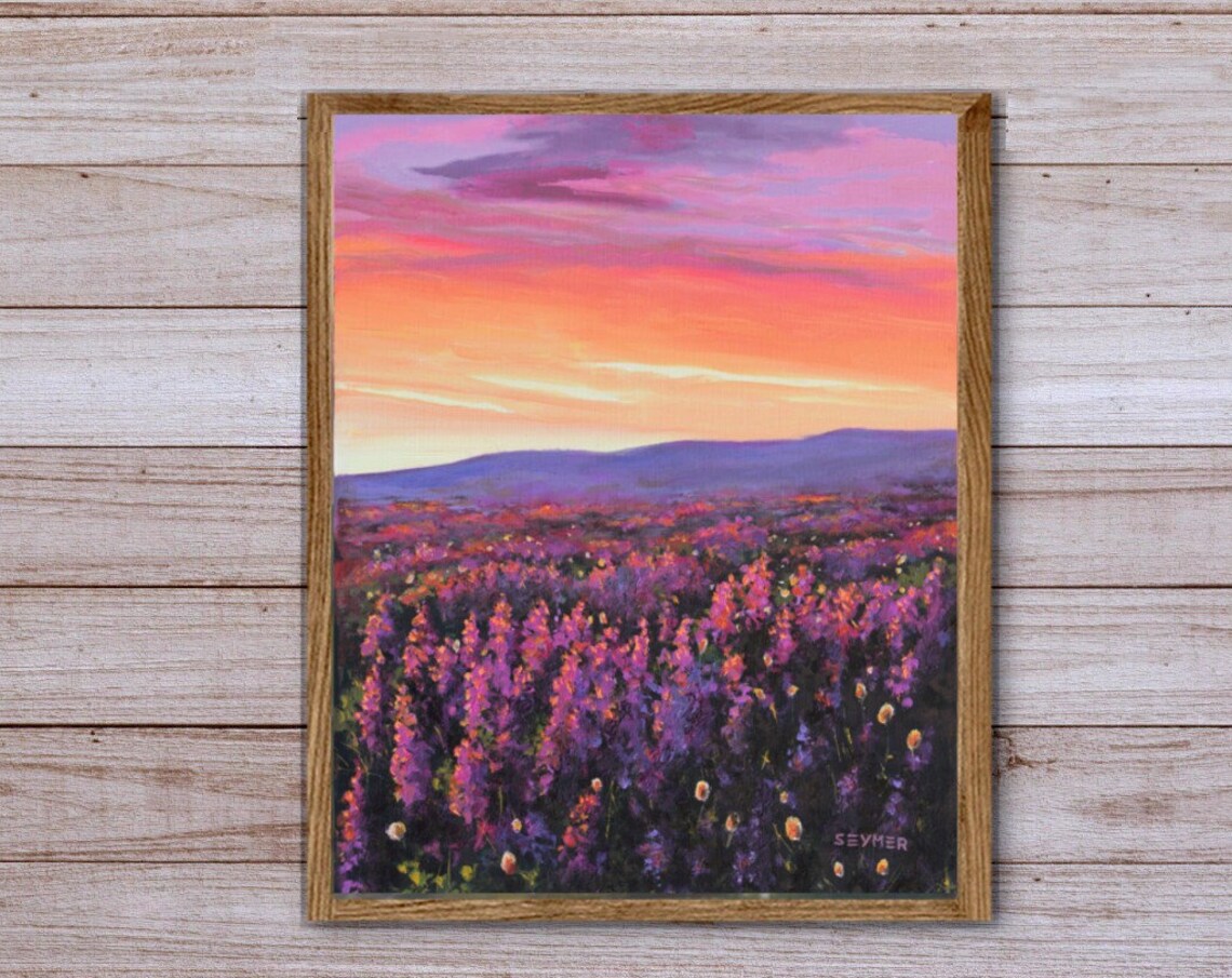 Field Flowers Oil Painting Print, Provencal Landscape - Image 6