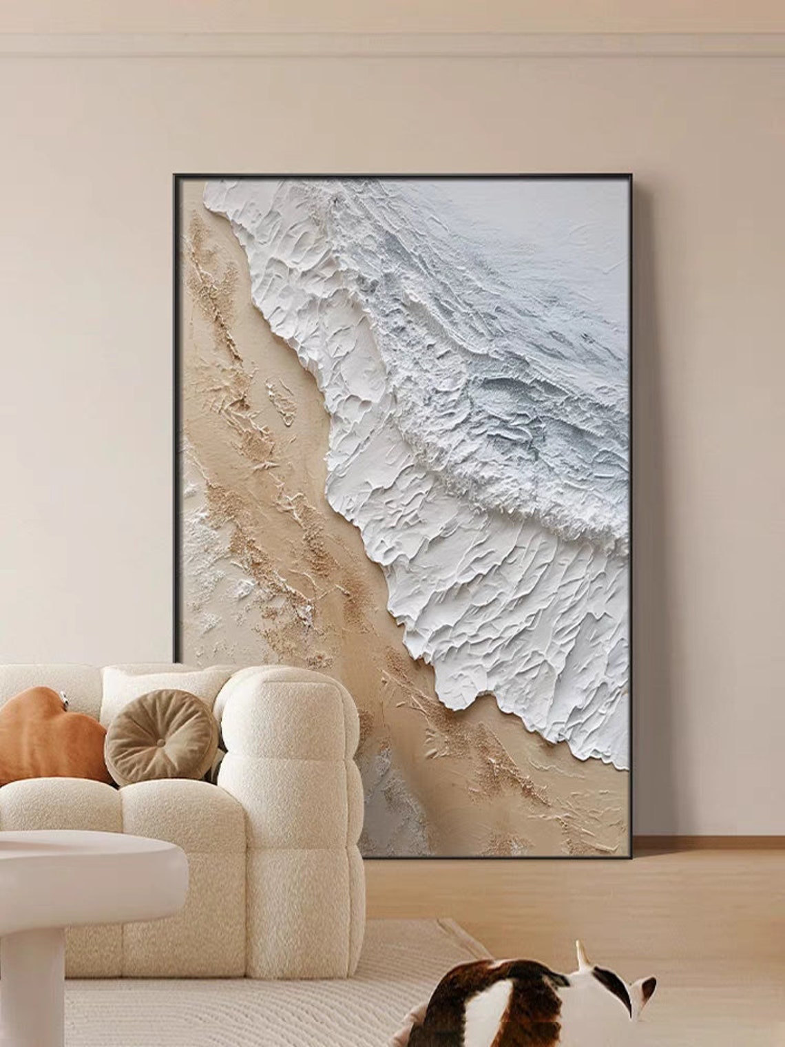 Foamy Ocean Waves Meeting Sand Aerial Coastal Beach Scene Poster - Image 4