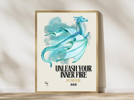 Dragon Spirit Animal Wall Art Power And Infinite Potential Print Totem Poster Sezgistudio Decor