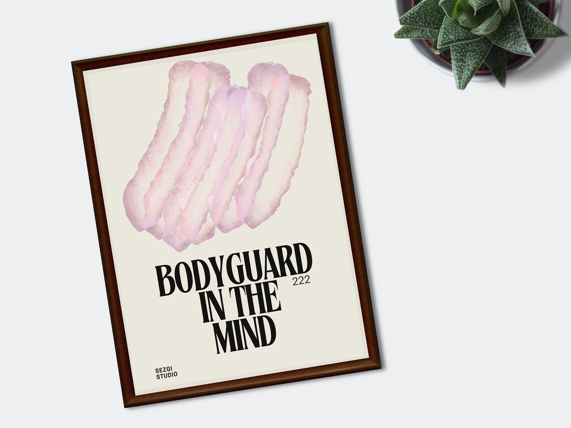 Bodyguard in the Mind 222 Angel Number Minimalist Art Poster