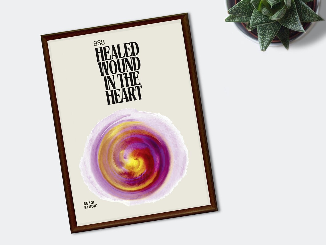 Healed Wound in the Heart 888 Angel Number Watercolor Poster